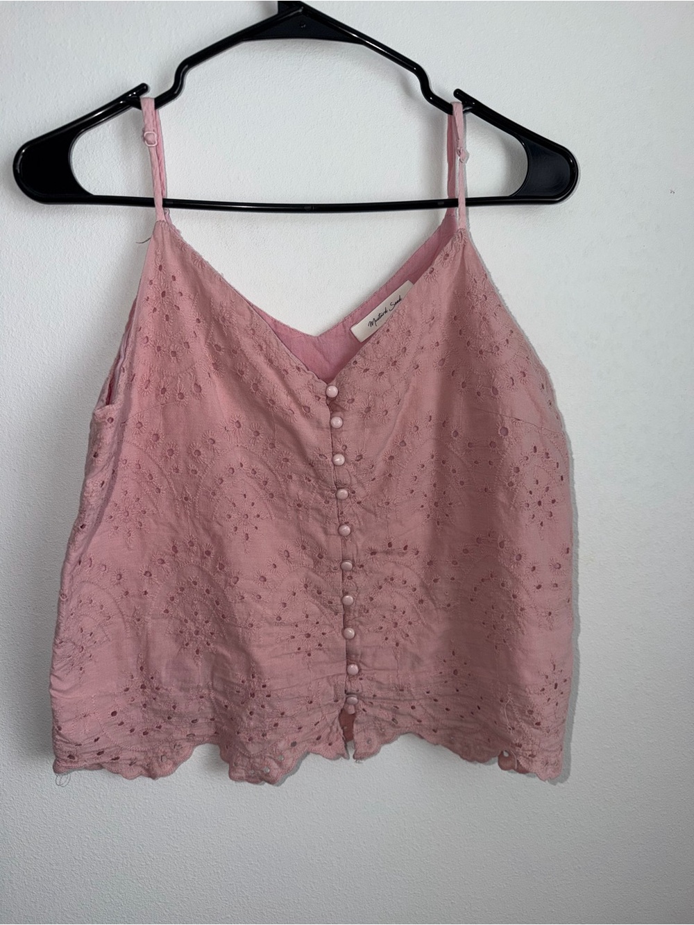 Mustard Seed Pink Eyelet Button-Front Camisole